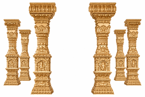 Exquisito Mandap Tradicional Hindú del Sur de la India para Bodas, Mandap de Madera Dorada con Decoración Floral para Decoración de Bodas en EE. UU. - Product Image 6