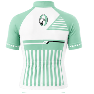 Mint Green <b>White</b> Short Sleeve <b>Cycling</b> <b>Jersey</b> Full Zip Lightweight Breathable Quick Dry Road Bike Training Racing Sportswear - Product Image 2