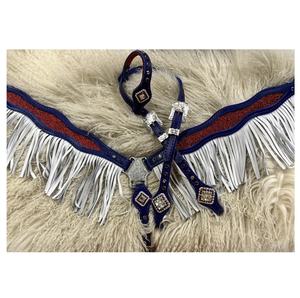 Salopettes Western en cuir brut avec ajustement personnalisé avec collier de poitrine Western Headstall de marque personnalisée à bas prix - Product Image 4