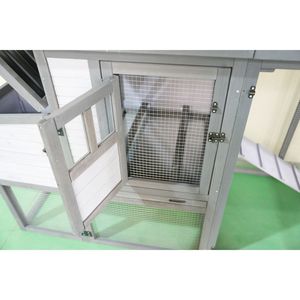 Pollaio Grande da 79 Pollici con Tetto Apribile in Asfalto Resistente alle Intemperie, Gabbia Esterna in Legno per Animali con Posatoi Migliorati e Nido - Product Image 4