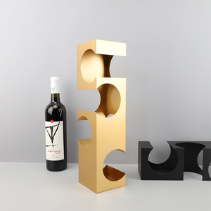 Nuevo Diseño de Alta Calidad, Moderno y Decorativo, Estante Pequeño de Escritorio para Copas de Vino, Soporte Metálico Geométrico para Botellas de Vino - Product Image 5