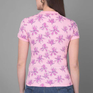 Polo de Mujer, Nuevo, a la Moda, Corte Ajustado, Casual, Manga Corta, para Uso Diario, con Estampado Sublimado - Product Image 2