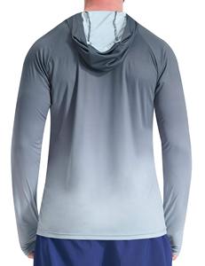 Chemise de pêche à manches longues à capuche pour homme, dégradé de couleurs, UPF 50, anti-UV, couleur unie, pull-over, vêtements d'extérieur - Product Image 6