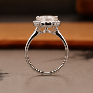 Bague de fiançailles et de mariage en or rose plaqué rhodium avec diamant solitaire ovale véritable blanc LGD, 2,00+0,20 CT, cultivé en laboratoire, certifié IGI - Product Image 1