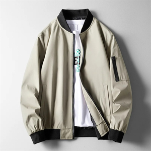 Chaqueta Bomber Slim Fit de la Mejor Calidad para Hombre, para Invierno, con Cuello Alto y Tela de Lona Sólida, Prenda Exterior Informal de Otoño - Product Image 2