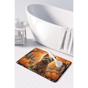 Alfombra de baño de espuma viscoelástica Cairn Terrier Fall, alfombra de cocina antifatiga lavable a máquina, cojín cómodo para uso en baño o cocina - Product Image 3