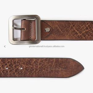 Ceinture en cuir véritable vintage décontractée à la mode, design personnalisé, vente chaude, boucle carrée amovible solide, unisexe - Product Image 1