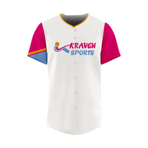 Maillot de baseball personnalisé avec logo brodé, 100% coton, maillot de baseball très vendu, maillot de baseball pour adultes - Product Image 1