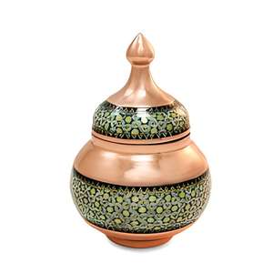 Azucarero de Cobre Premium con Grabado de Diseño Árabe, Tarro de Dulces con Mosaico Turquesa y Tapa con Cuchara, Decoración de Cocina de Lujo, Regalo Festivo - Product Image 3