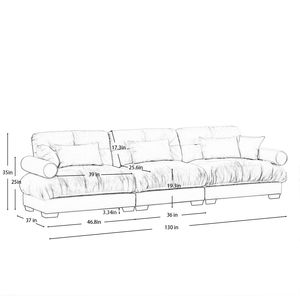 Modern 3-Seat Extra Large Velvet <b>Sofa</b> Oversize Cloud-Like Comfort with Waist Pillows & <b>Support</b> for Living Room - Product Image 3