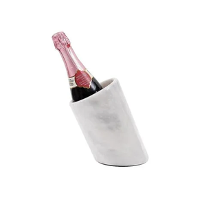 Seau à glace en marbre, artisanat en pierre blanche, décoration en marbre, refroidisseur à whisky et vin, seaux à glace en acrylique pour bouteilles de champagne - Product Image 5