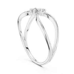 Ensemble de bagues en diamant de laboratoire CELESTIAL KNOT en or blanc 18 carats plaqué rhodium, taille brillant, pour fiançailles, mariage, fête, cadeau, usage quotidien - Product Image 3