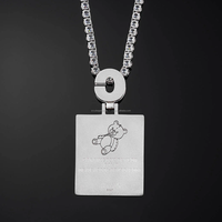 Pendentif photo personnalisé Hip Hop Iced Out carré en argent sterling plaqué or avec diamants, motif cœur brisé, souvenir pour hommes et femmes