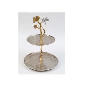Elegante soporte de metal para pasteles, pedestal decorativo para exhibir postres, para decoración de mesa de boda, fiesta o panadería. - Product Image 1