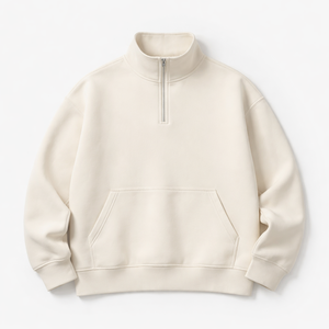 Wholesale Custom Oversized Quarter <b>Zip</b> Hoodie 100% Cotton - OEM Manufacturer in Bulk - Product Image 5