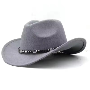 Custom Classic 100% Leather Cowboy Fedora Felt <b>Hat</b> Wide Brim Leather <b>Band</b> Western Outdoor Use Image Design Unisex Four Seasons - Product Image 4