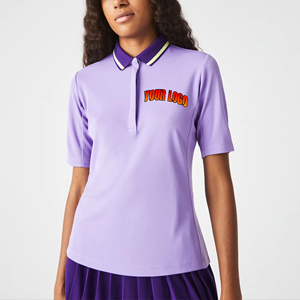 Camisetas Polo de algodón 100% al por mayor para mujer, camisetas Polo de golf de manga corta para mujer, diseño de canalé personalizado, fabricante OEM ODM - Product Image 2