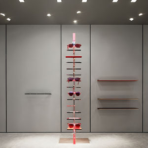 Aluminum <b>Free</b> <b>Standing</b> Unit Eyeglass Display Rod With Top <b>Mirror</b> Unlock - Product Image 1