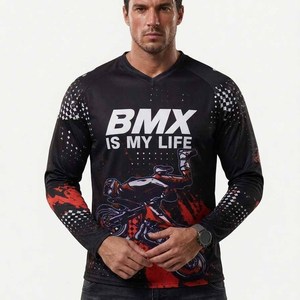 Vêtements de VTT à manches longues en gros, maillot de descente personnalisé, maillot de cyclisme pour hommes, maillot de motocross - Product Image 3