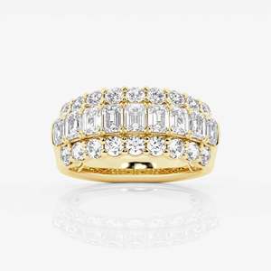 Women's 14K Gold Diamond Eternity Band Ring Channel Setting Baguette Cut Luxury Wedding Jewelry Rhodium Plated - Product Image 6