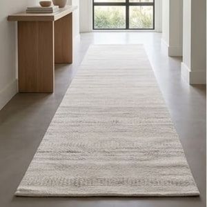 Scandinavian Flat Weave Cotton Area <b>Rug</b> Rectangle White Washable Indoor Hallway Use <b>Thin</b> Pile Jute Backing - Product Image 4