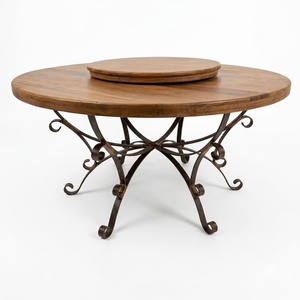 Table à manger 4 places en fer forgé, design européen de luxe, sur mesure, avec revêtement en poudre, durable et résistant aux intempéries, vente en gros - Product Image 1