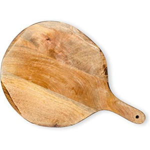 Tabla de Madera Ecológica para Servir Pizza, Tabla para Cortar, Tabla Redonda de Madera de Acacia y Mango Natural Vintage con Asa - Product Image 1