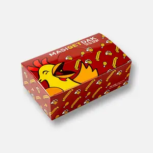 Papel personalizado impresso Fast Food Box Nuggets De Frango Frito Caixa Take Out Container