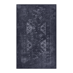 Ensemble de tapis de porte lavables MAVAL noir 2 x 3, tapis d'intérieur noir et gris - Product Image 2