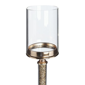KRAFT WORLD Gold Metal <b>Tall</b> Hurricane <b>Lantern</b> Modern Luxury Table Centerpiece Decorative Candle Stand Home Decor Handmade - Product Image 3