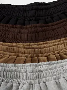 Pantalon de jogging pour femme en coton respirant, taille élastique mi-haute, couleur unie, personnalisable avec logo, haute qualité - Product Image 2