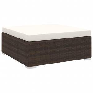 Poly <b>Rattan</b> Brown Sectional Patio <b>Furniture</b> with Comfortable Footrest <b>Cushion</b> - Product Image 1