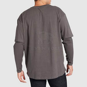 T-shirt double couche sur mesure de qualité supérieure pour hommes, tissu doux, durable, coupe confortable, style décontracté - Product Image 2