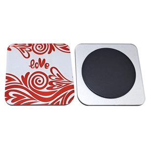 Imán Acrílico Cuadrado Personalizado para Refrigerador, Rojo y Blanco, Decoración de Boda, Adhesivo Magnético, Regalo - Product Image 4