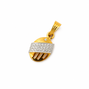 Pendentif de créateur en or jaune 18 carats avec diamants pour hommes et femmes, finition polie, géométrique, pour les fêtes, les mariages, le quotidien, cadeau, bijoux - Product Image 3