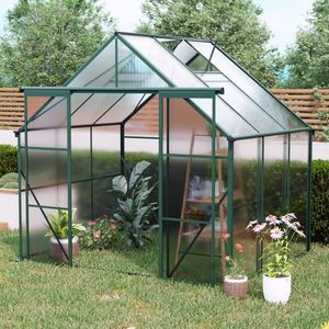 Serra in Policarbonato 8x6FT a Doppia Porta con Base Rialzata e Ancoraggio in Alluminio Rinforzato, per Esterni, Ideale per la Coltivazione - Product Image 1
