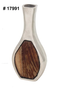 Florero de hierro costero Florero de madera de metal de aluminio moderno delicado original, Florero de hierro costero, Florero de madera - Product Image 4