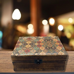 Designer Wooden Storage <b>Box</b> With Lid For Home Organization Keepsakes Jewelry Accessories And Decorative Storage From India - Product Image 4