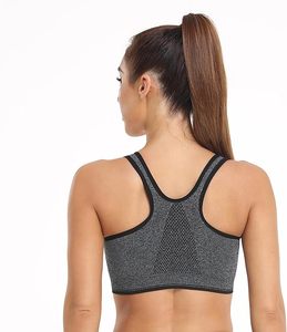 Soutien-gorge de sport pour femme, grande taille, respirant, maintien élevé, couleurs personnalisables, logo sur le devant, en Spandex/Nylon - Product Image 2