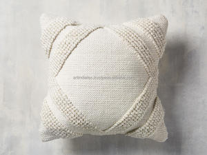 Geometric Leaves and Dot Patterned Soft Cotton Throw Pillow Zippered Cushion Cover for Home on Sale From India Supplier - Product Image 3