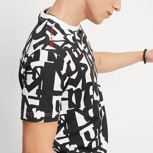 Men's Graphic Digital Print Cotton T-shirt Short Sleeves Hip Hop Fashion <b>Tshirts</b> Loose Drop Shoulder Casual T Shirt - Product Image 3