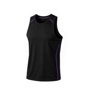 Conjunto Deportivo de Compresión Negro para Hombre con Ribete Morado, Transpirable, de Secado Rápido, Cintura Elástica, Ajuste Ceñido, para Todas las Temporadas - Product Image 2