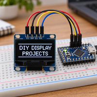 Modul Layar OLED 0.96 Inci 128X64 Putih Kuning Biru 4Pin I2C IIC Layar SSD1306 untuk Proyek Elektronik Tertanam DIY