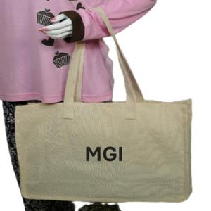 Heavy-Duty <b>Large</b> Women's Cotton <b>Canvas</b> Tote <b>Bag</b> with Zipper Closure Japan Style Design Eco-Friendly Reusable for Beach Daily Use - Product Image 4