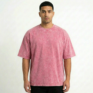 Camiseta de Algodón 100% con Tinte Mineral Lavado al Ácido, Transpirable, de Secado Rápido, con Estampado, para Hombre, Talla Grande, Retro, Calidad Premium, Estándar de Exportación - Product Image 1