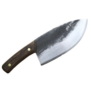 Couteau à viande forgé à la main en acier Damas, style Viking, éco-responsable, à lame pleine, hachoir de boucher ambidextre - Product Image 1