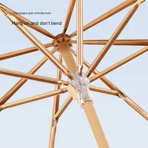 Parapluie pare-soleil pliable portable haut de gamme Golden Hook 190T à commande manuelle, moderne pour femmes, protection solaire en gros - Product Image 2