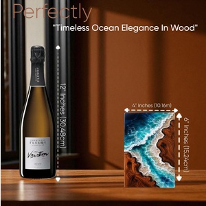 Ocean Wave Resin Wood Urn Live Edge Coastal Decor Handmade Eco-Friendly Durable AHTE MANUEXPO - Product Image 2