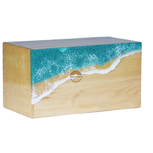 Urna Funeraria de Color Marrón con Diseño de Agua de Mar para Cenizas Humanas o de Mascotas, Inspirada en el Océano, por AYAANS - Product Image 5