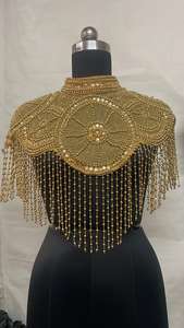 Chal de Lujo con Cuentas de Perlas y Flecos Largos para Novias, Vestidos de Noche, Accesorios para Fiestas Formales, Suministro al por Mayor, Capa Ellora - Product Image 5